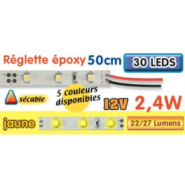 Réglette LED époxy 50 cm 2W4 12V jaune