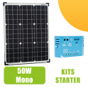 Kit panneau solaire 50W Monocristallin 12V et régulateur 5A