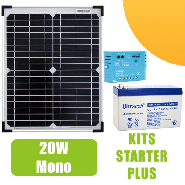 Kit solaire photovoltaique 12v 5Wc + batterie 2,4Ah