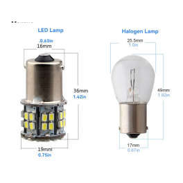 Lampe LED culot BA15S 1W4 12VDC blanc froid